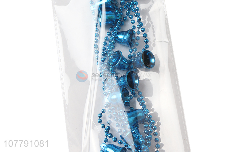 Good sale blue christmas beads hanging ornaments with bell