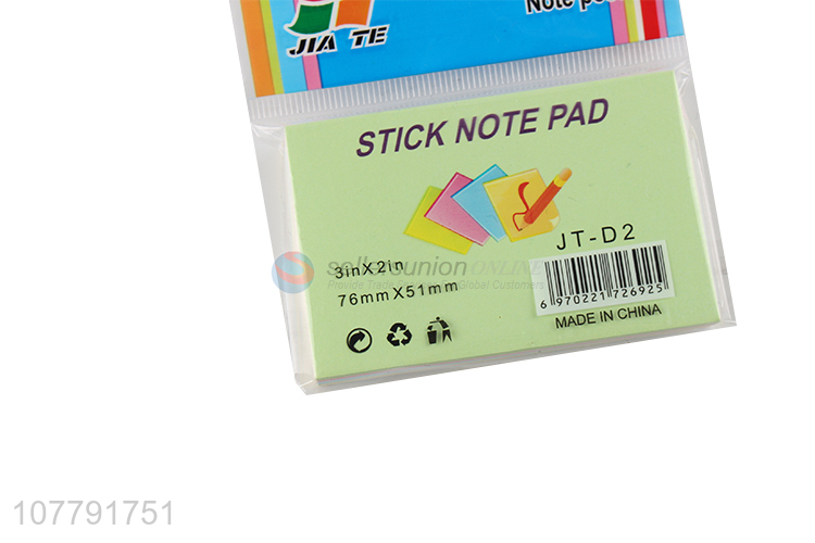 Popular product colorful eco-friendly cute paper sticky note for student