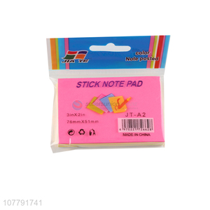 New design neon color sticky notes removable paper memo pads