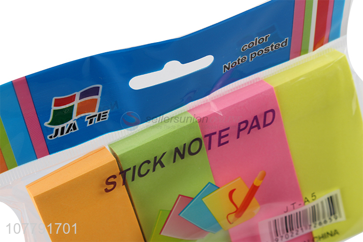 Hot selling stationery sticky memo pad adhesive note pad index bookmark