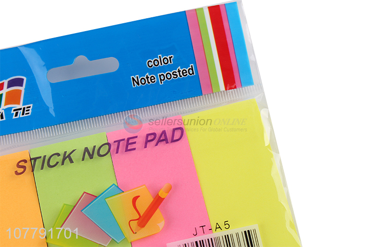 Hot selling stationery sticky memo pad adhesive note pad index bookmark