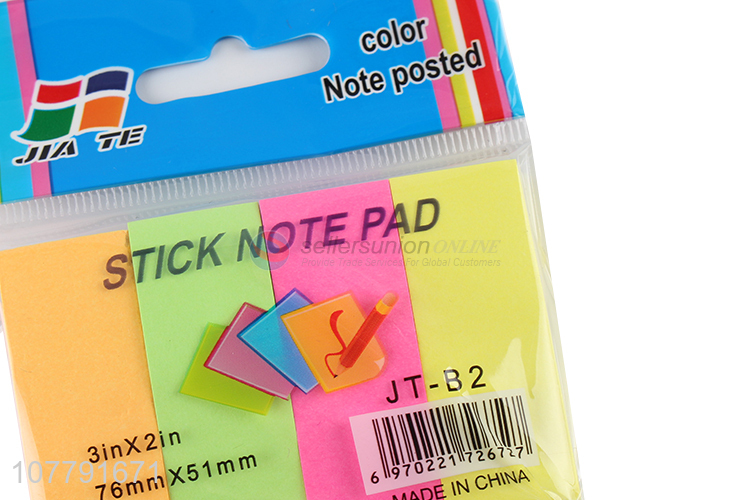 New arrival neon color paper index bookmark removable sticky note