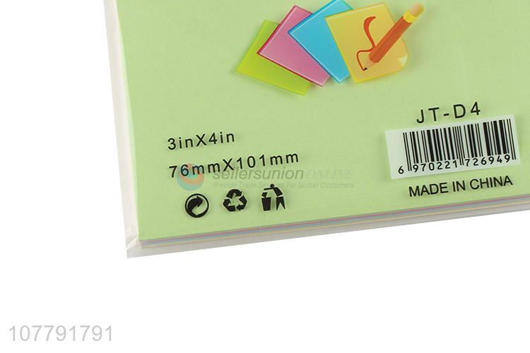 China factory wholesale fluorescent color blank tearable sticky notes