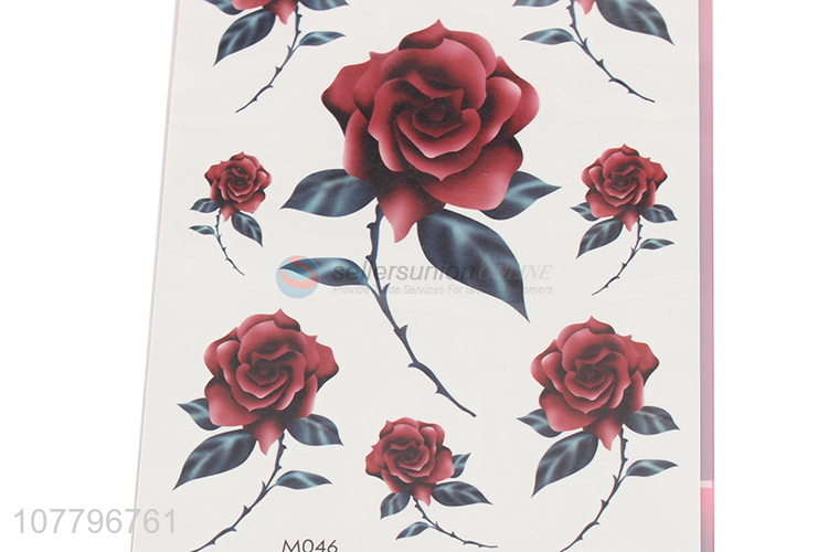New arrival women red rose tattoo sticker for sale