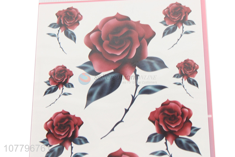 New arrival women red rose tattoo sticker for sale