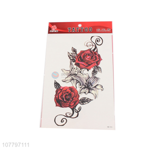 Beautiful design red rose pattern tattoo stickers for women
