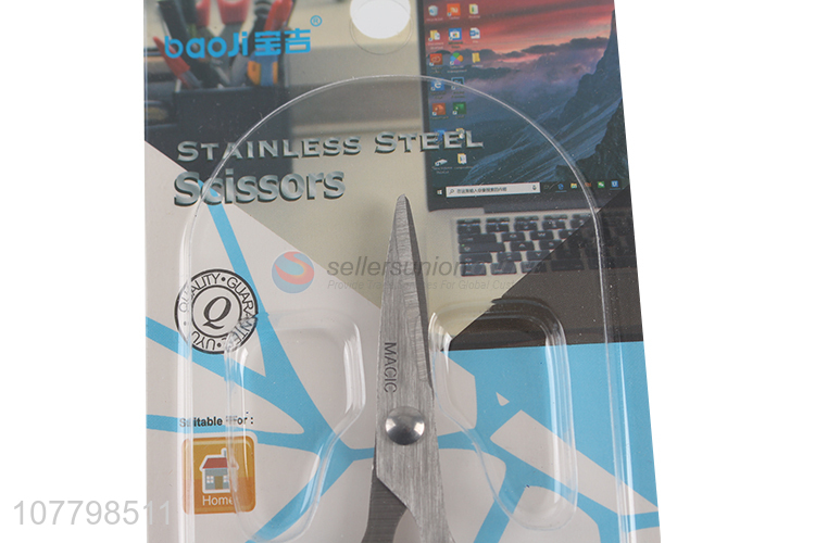 Wholesale cheap price blue handle office scissors