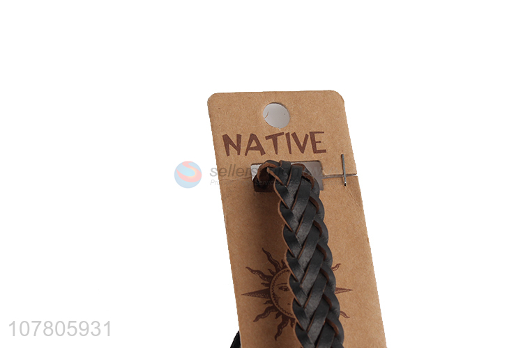 Creative cowhide woven handmade beaded bracelet