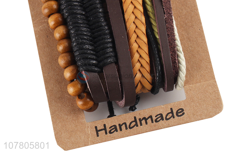 Ethnic style nylon hand-made braided bracelet beads
