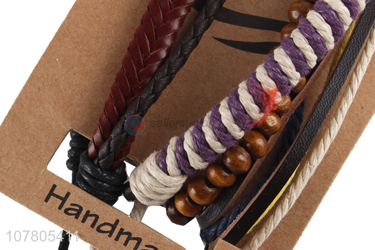 Wholesale fashion girl handmade drawstring bracelet