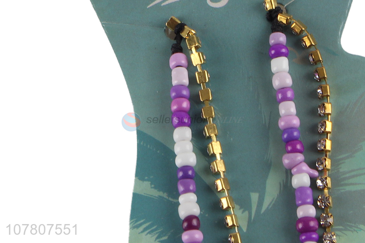 New arrival double layer handmade ladies anklet