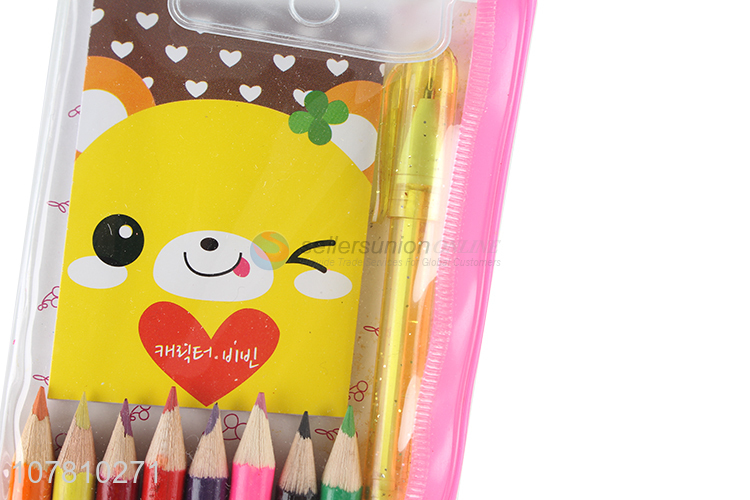 New arrival stationery set color pencils ball-point pen memo pad