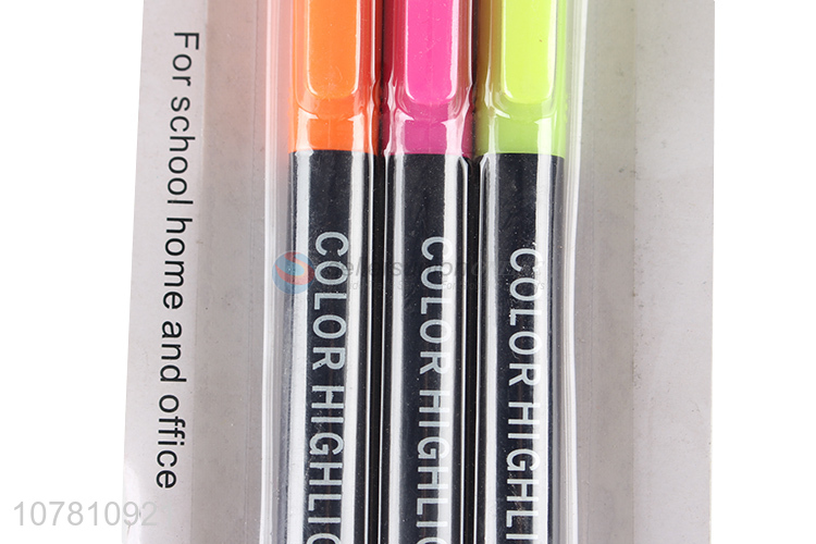 Factory direct sale 3 piece fluorescent color plastic markers