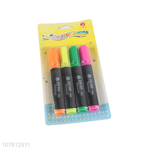 Custom 4 Colors Fluorescent Pen Highlighter Pen Set