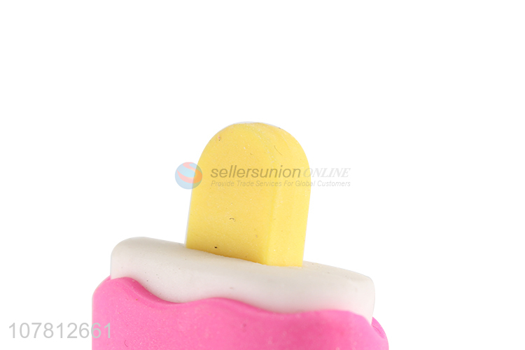 China manufacturer eco-friendly popsicle shaped eraser school supplies