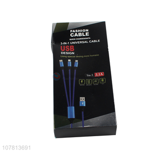 Best selling red data cable Android Apple three-head data cable