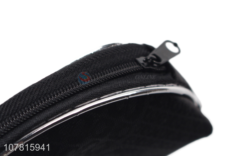 Factory price black coin purse zipper bag for sale