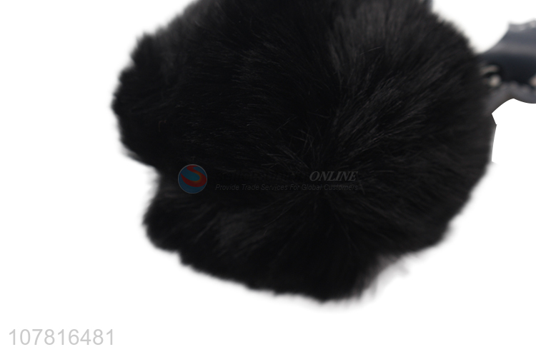 Cute design dog furry pom pom keychain for gifts