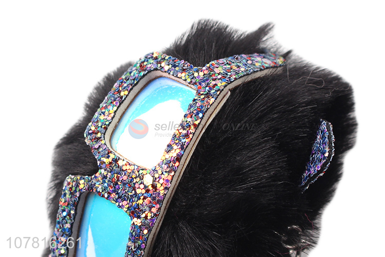 New product decorative fuzzy glasses key chain