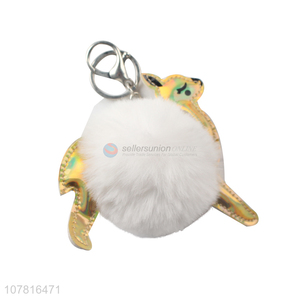 Factory supply animal furry ball key chain with high quality