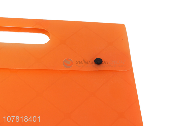 Creative style orange snap button portable document bag