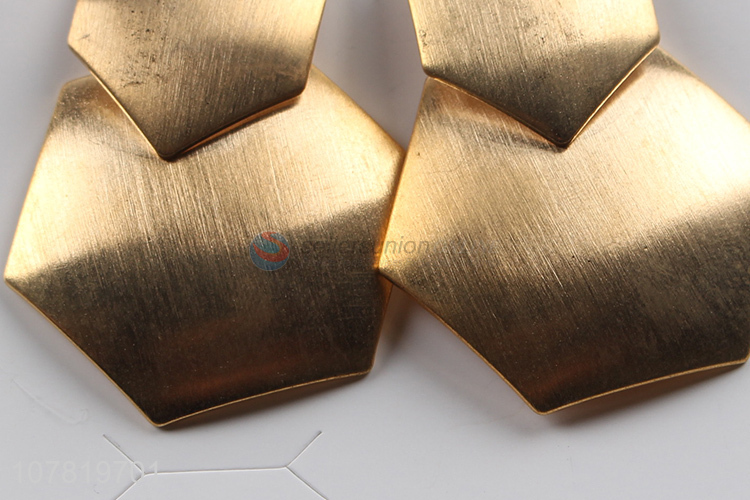 Wholesale matte gold plating stainless steel geometric earrings for wome