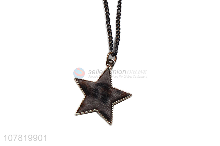 Wholesale 2 layers rhinestone necklace alloy star pendant necklace