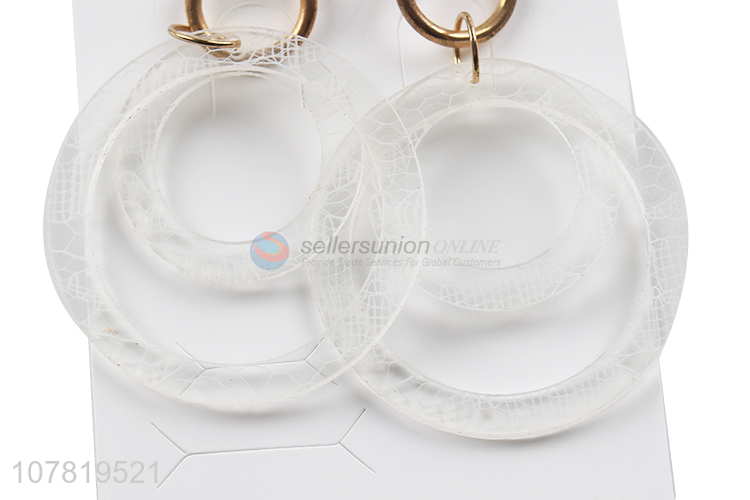 New style European and American style patterned acrylic hoop earrings