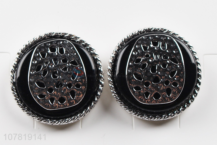 Online wholesale round resin zinc alloy earrings metal ear stud