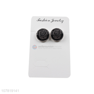 Online wholesale round resin zinc alloy earrings metal ear stud