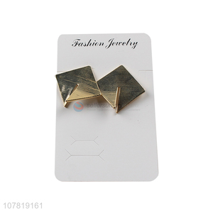 Popular product square alloy earrings geometric metal ear studs