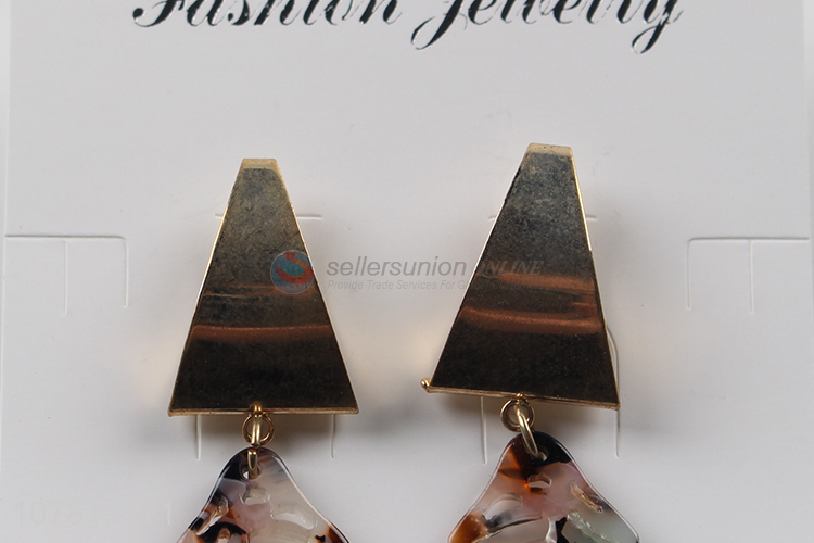 Wholesale acetic acid acrylic earrings chic hollow leaf drop earrings