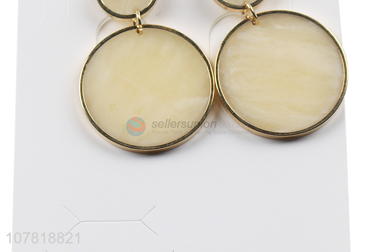 China factory fashionable round acrylic drop earrings ladies earrings