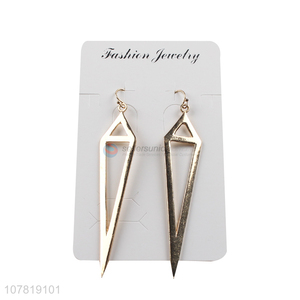 China factory geometric flat metal earrings with gold plating