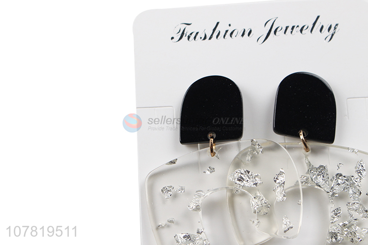 New design large clear temperament acrylic earrings statement earrings