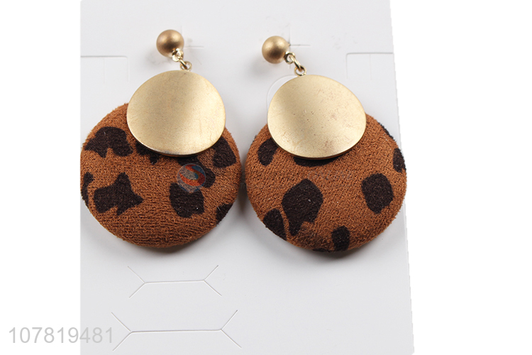 New product chic French style fabric wrapped round earrings jewelry