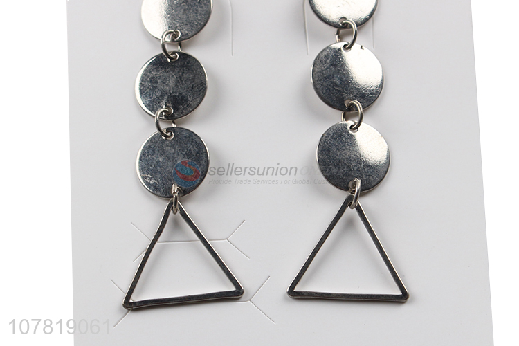 New product long metal earrings geometic drop earrings for women