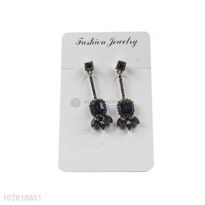 New product colored resin stone alloy drop earring statement earring