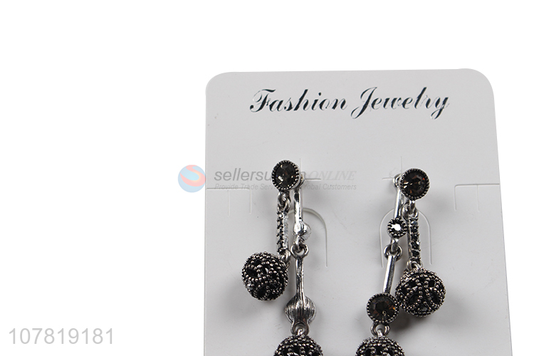 New design trendy rhinestone dangle earrings statement earrings