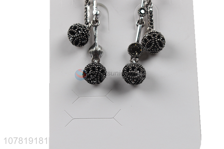 New design trendy rhinestone dangle earrings statement earrings