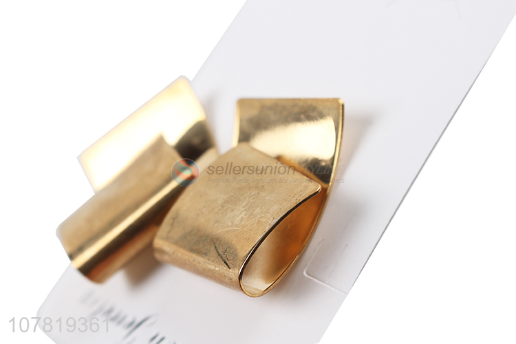 New arrival gold plating twist metal earrings personalized jewelry