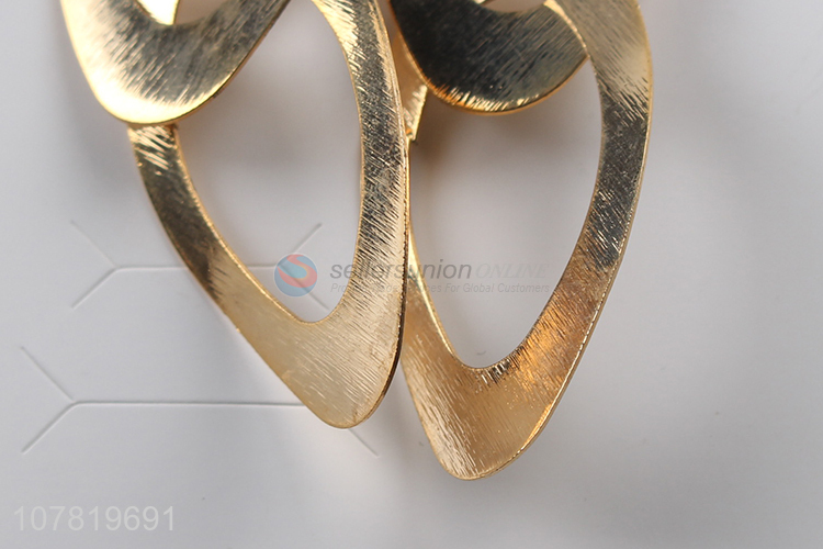 New product gold plating simple irregular geometric metal post earrings