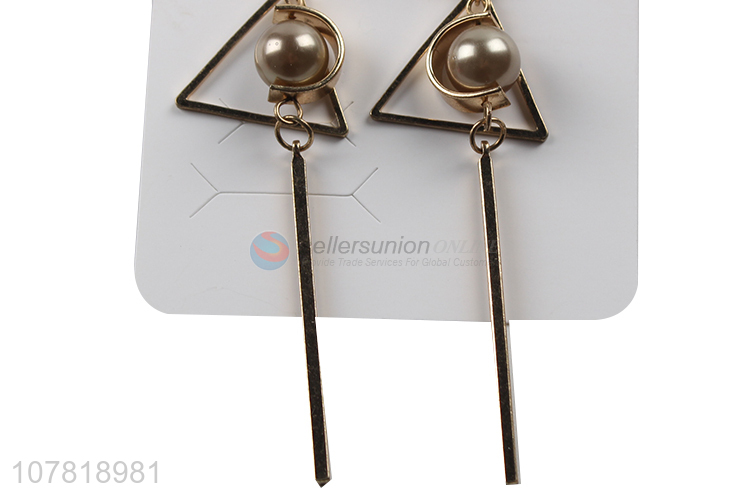 Hot sale geometric pearl earrings chic creative women earrings