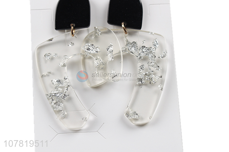 New design large clear temperament acrylic earrings statement earrings