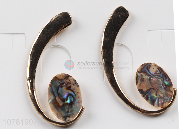 Fashionable natural abalone shell earrings personalized women jewelry