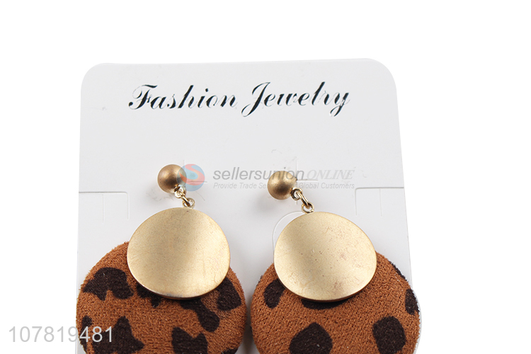 New product chic French style fabric wrapped round earrings jewelry