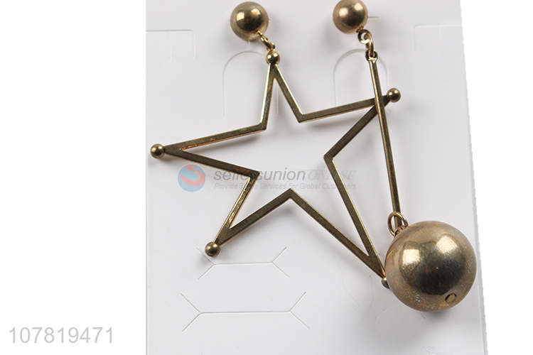 Hot sale large asymmetric hollow star earrings statement earrings