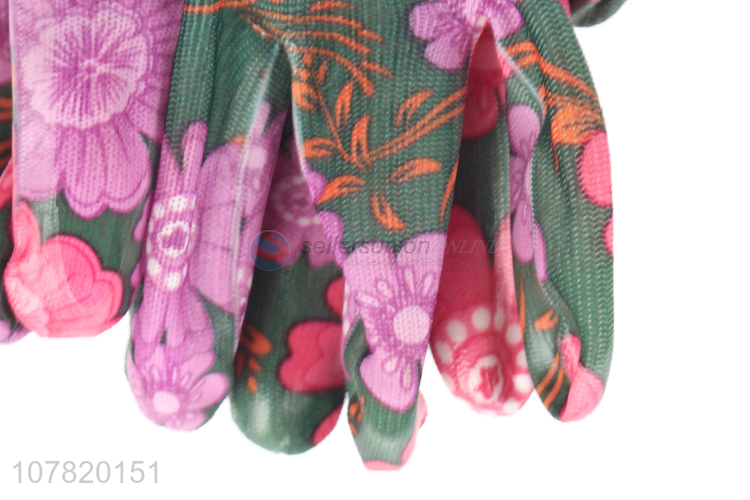Wholesale Flower Pattern Work Gloves Popular Industrial Gloves