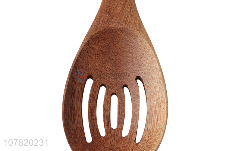Good quality kitchen cooking tools wooden slotted spoon colander spoon