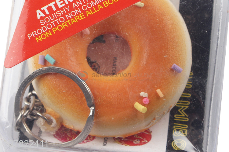 Most popular pu foam donut slow rebound toy with keyring